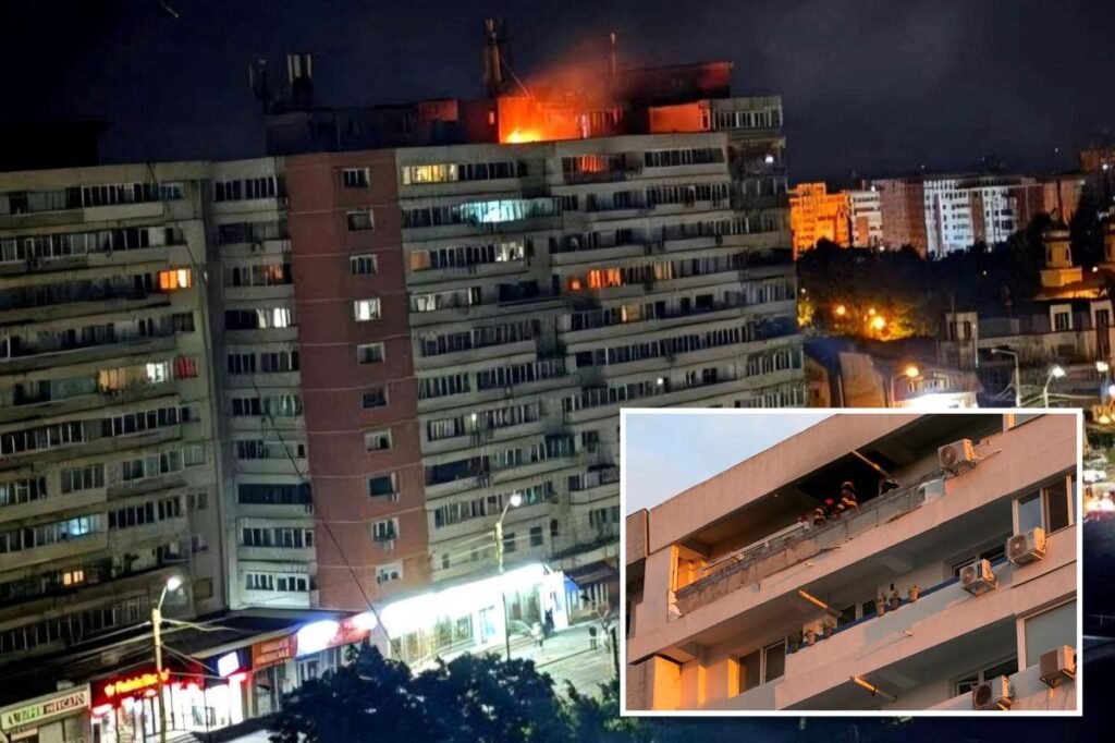 Armed Russian drone slams into Romanian apartment building, leaving two injured