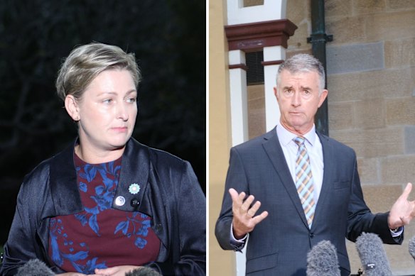 Queensland ministers Amanda Camm and Tim Mander have been grilled about their relationship.