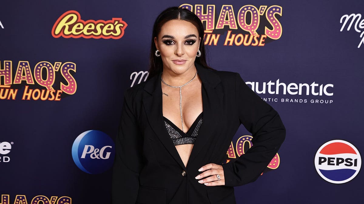 Deonna Purrazzo standing at XS nightclub at Encore Las Vegas