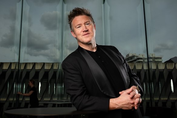 Eddie Perfect at QPAC ahead of the Brisbane opening of Beetlejuice the Musical.