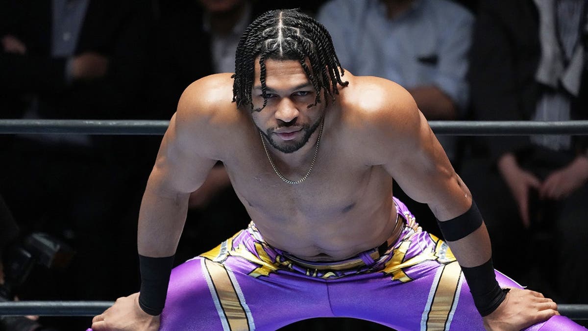 Kevin Knight inside the wrestling ring at Korakuen Hall in Tokyo