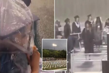 Tennessee families furious after students forced to walk at graduation in torrential rain