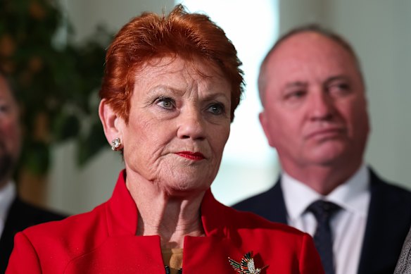 One Nation leader Pauline Hanson.