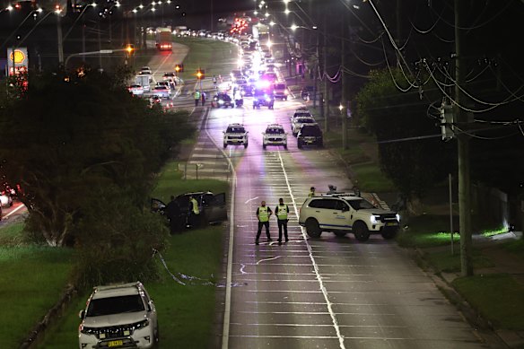 The Cumberland Highway on Wednesday where two children were hit and killed in their pram.
