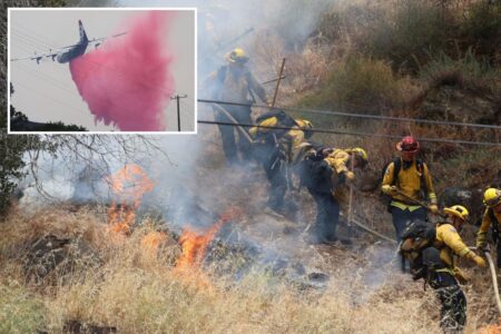 Wildfire explodes across Wine Country as firefighters battle strong winds and steep hills