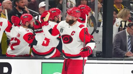 Jordan Staal's two-goal night lifts Hurricanes past Golden Knights, evening Stanley Cup Final series