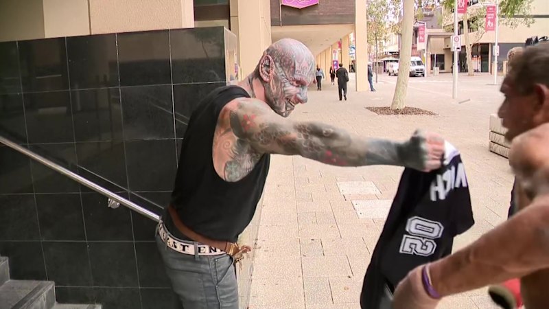 This Perth bikie gave his shirt to a homeless man. Six hours later, police arrested him