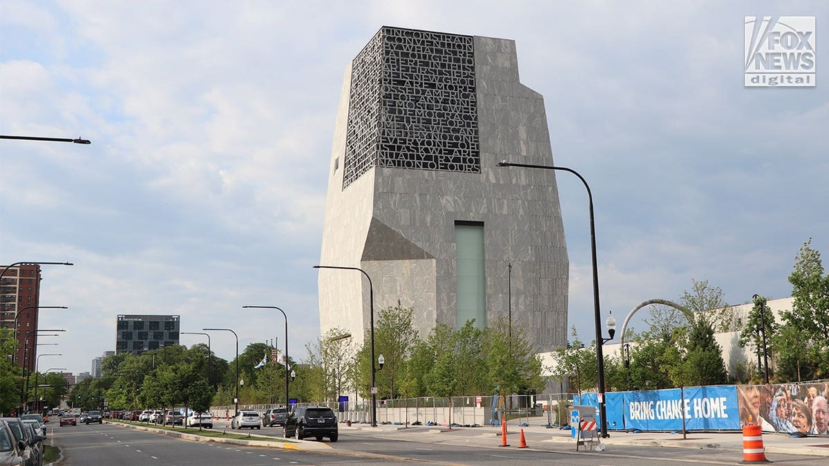 The Obama Presidential Center viewed from a Chicago street.