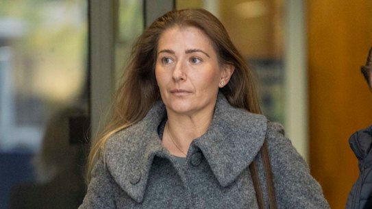 Banned doula Emily Lal leaves the Victorian Coroners Court on Tuesday.