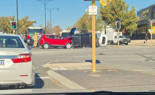 The scene of the crash on Main Street in Ellenbrook.