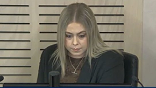 Emma Pinfold at the Independent Commission Against Corruption (ICAC) inquiry into the University of Wollongong.
