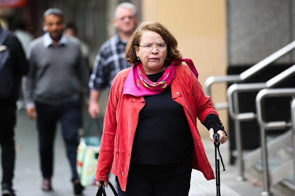 Tanya Diesel outside the Independent Commission Against Corruption hearing on Tuesday.
