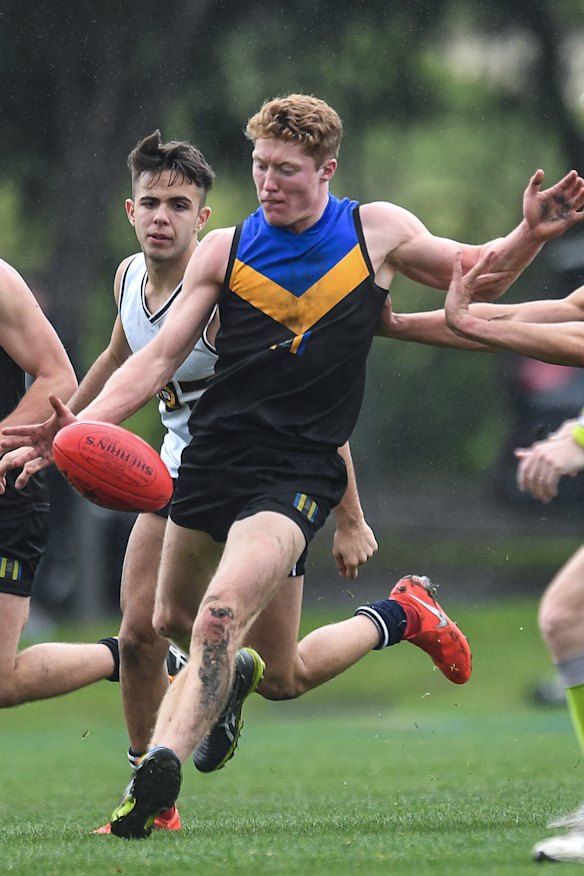 Matt Rowell, the AFL’s reigning Brownlow medallist, playing for Carey Grammar in 2019. 