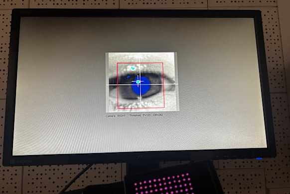 Pupils dilate when they’re surprised. Mine, pictured here, were tracked throughout the experiment.