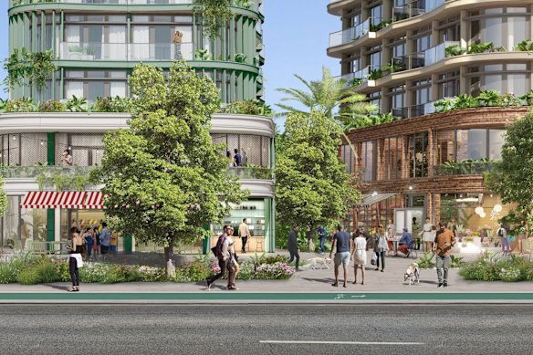 A council render of what Logan Road in Mount Gravatt could look like under the proposed suburban renewal plan. 