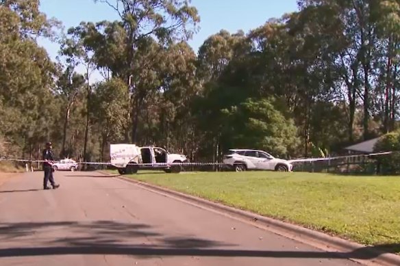 A man was shot by police during an altercation at a property in Woodhill, south of Brisbane.
