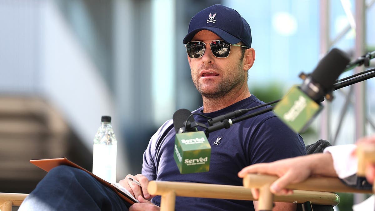 Former tennis player Andy Roddick hosting Served podcast live at Laver Cup Fan Zone