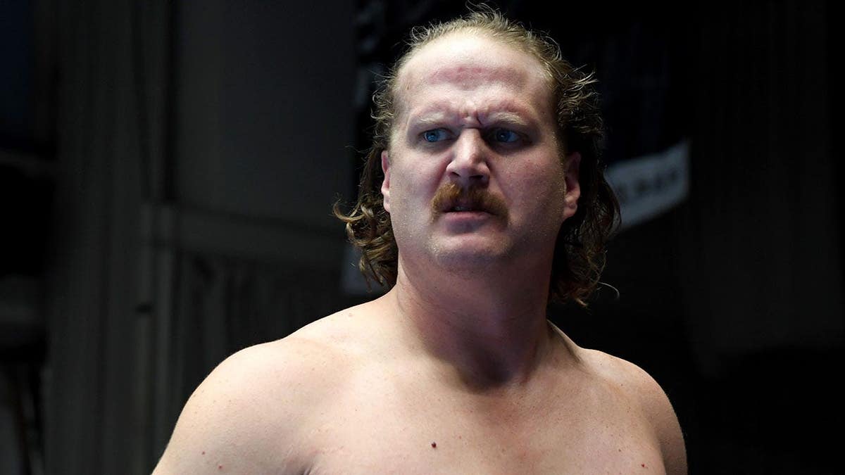 Joe Doering looking on during All Japan Pro-Wrestling event at Korakuen Hall in Tokyo