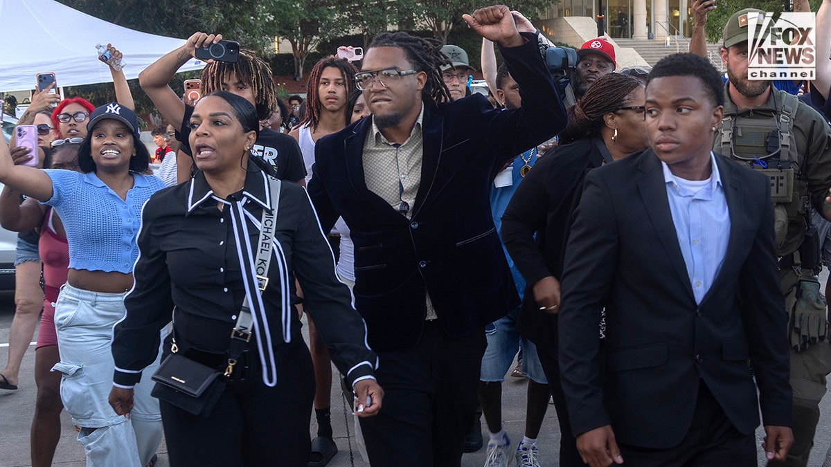 Karmelo Anthony's grandmother Toni Hayes leaving court in McKinney, Texas