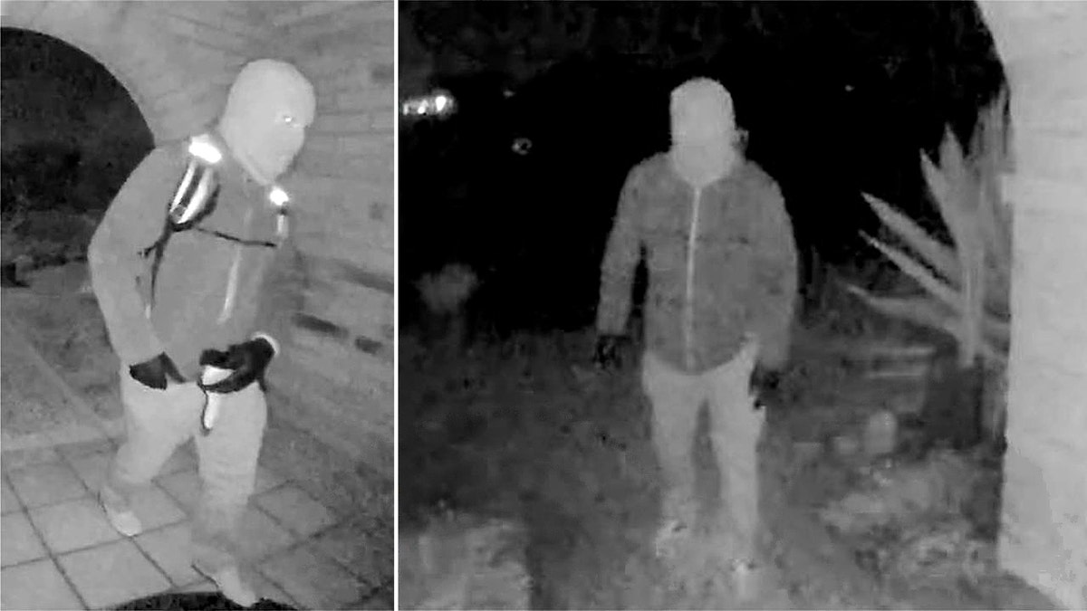 Suspect standing on Nancy Guthrie's porch in surveillance images