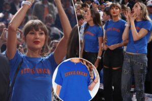 Taylor Swift rocks iconic ‘Stevie Knicks’ shirt to Game 4—Get yours for $25
