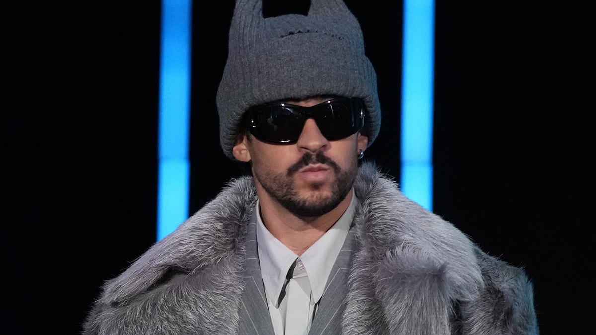 Bad Bunny speaking at Super Bowl LX halftime show press conference at Moscone Center