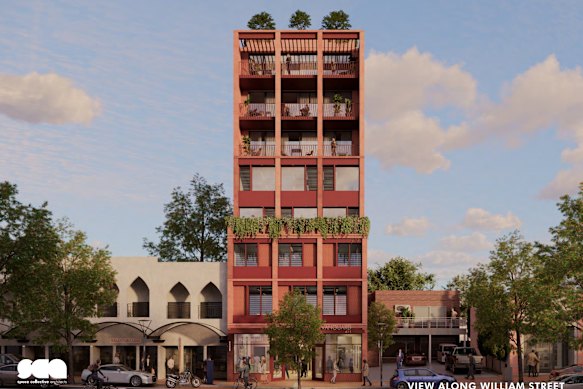 An artist impression of the 441 William Street eight-storey development.