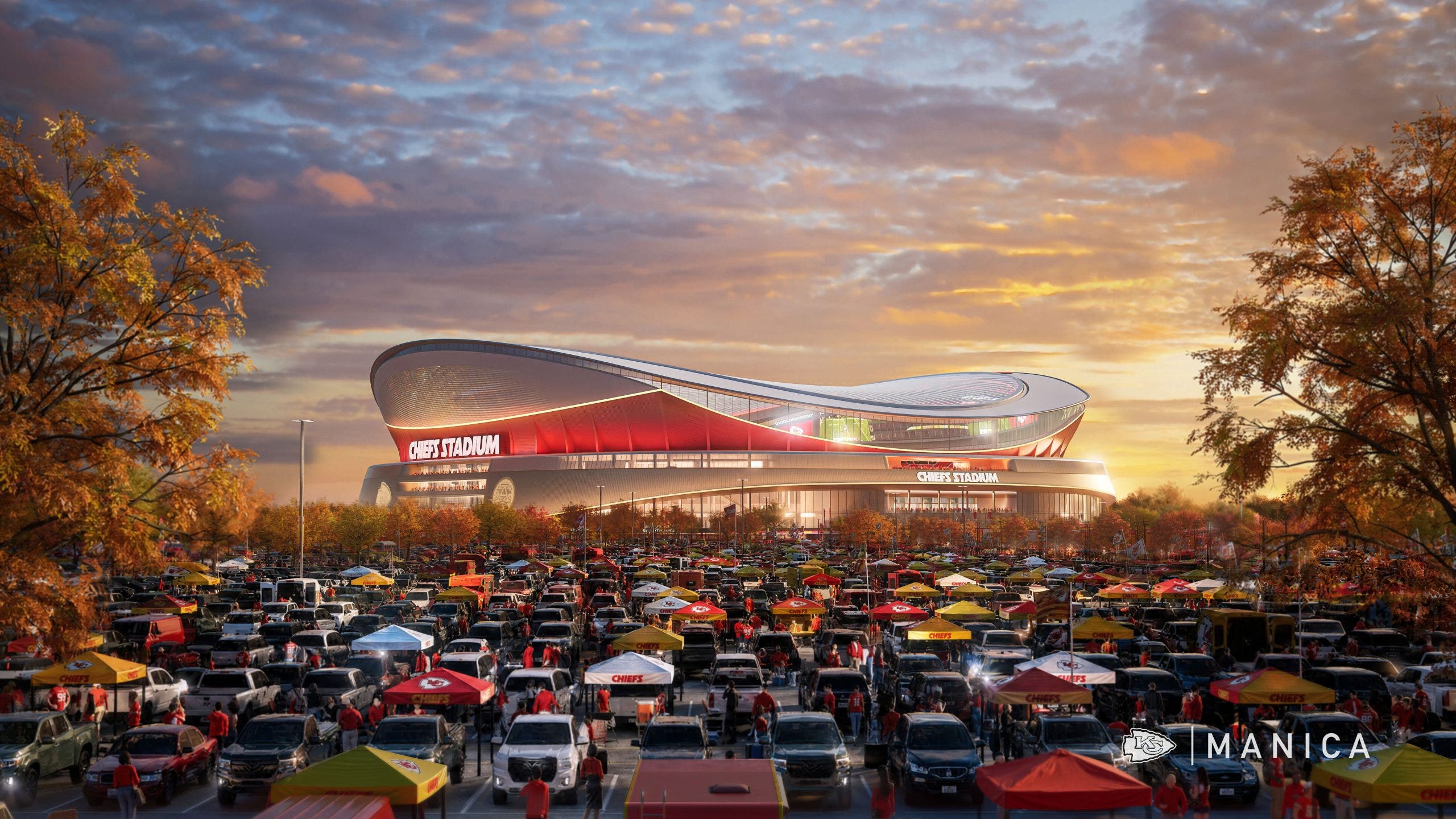 A rendering of the Chiefs' new stadium. (Photo courtesy of the Chiefs and MANICA.)