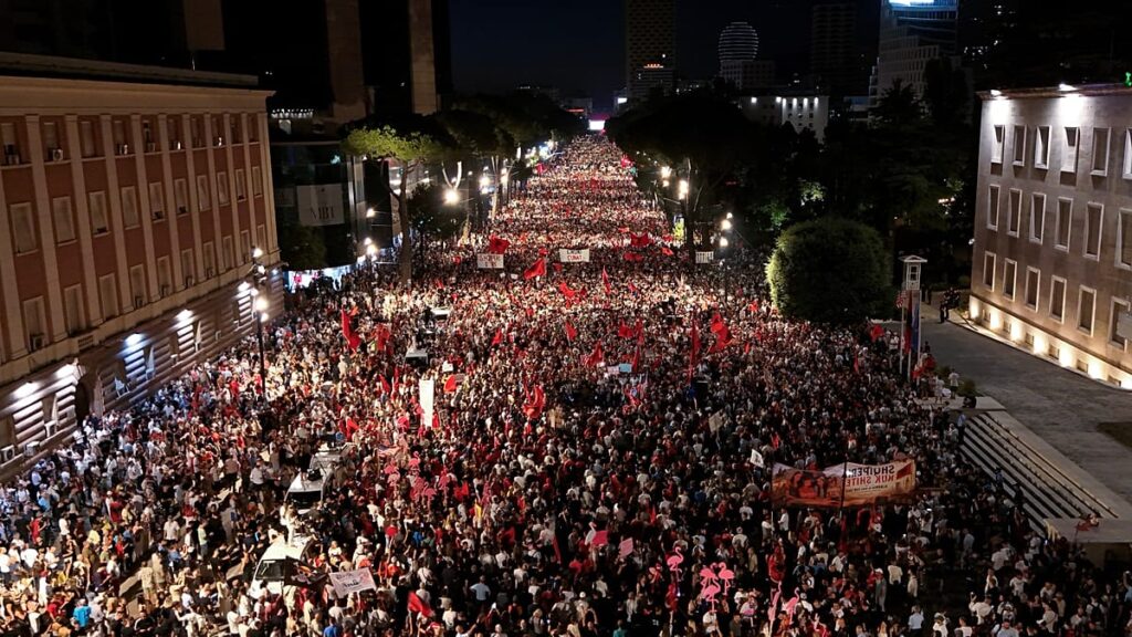 Thousands gather in Tirana in major 'Pink Flamingo' protests