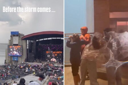 Vidoes show Jones Beach concertgoers scrambling for shelter in hellish lightning storm: ‘We’re trapped!’