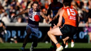 Jake Stringer kicks seven goals as Giants end Dockers’ 14-game winning streak