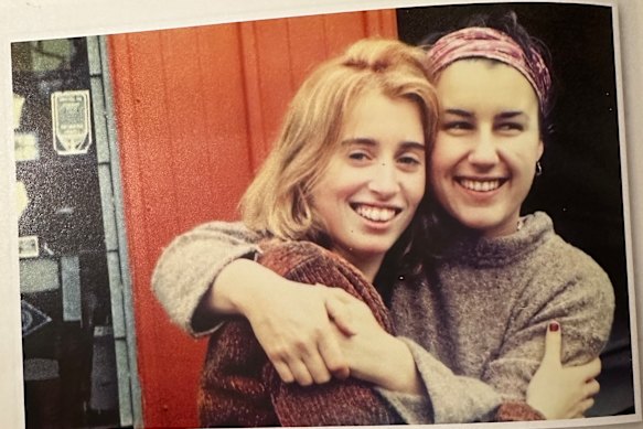 The friends in 1996, pictured during a film shoot in Fitzroy.