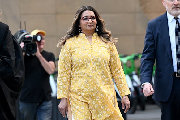 Mehreen Faruqi outside the Federal Court in Sydney on Monday.