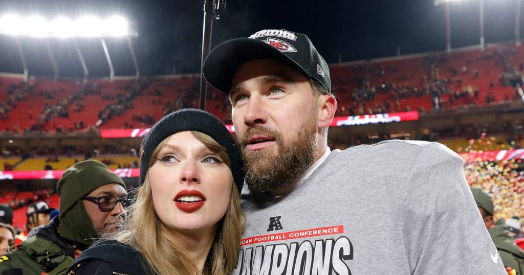 Travis Kelce Reacts to Fake AI Photo of Taylor Swift Wedding Ahead of Reported MSG Nuptials