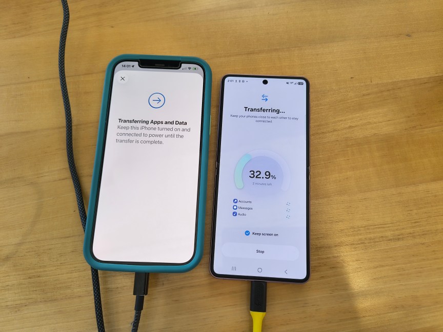 Data transferring from iPhone to Galaxy Z Flip 8