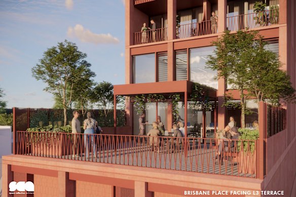An artist impression of the 441 William Street eight-storey development.