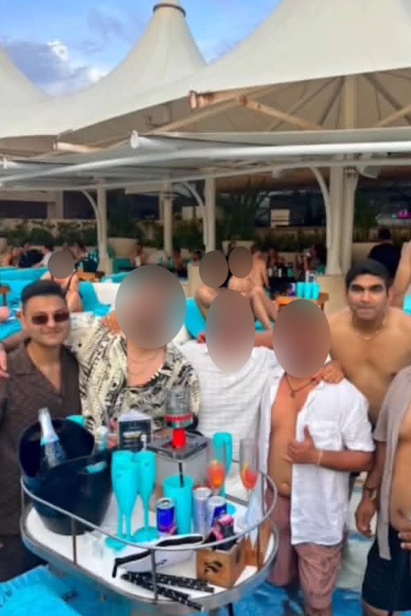 Kunal Atul Shah (left) and Raine and Horne Land Victoria agent Kevin Paghdar holidaying in Bali.