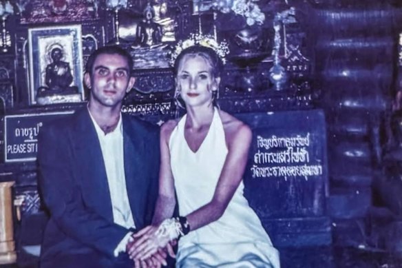 Robbie and Virginia Giuffre on their wedding day, 10 days after they met in Thailand, in 2002.