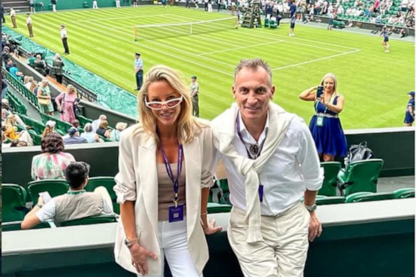 Stefanie and Antony Catalano at Wimbledon in 2024.