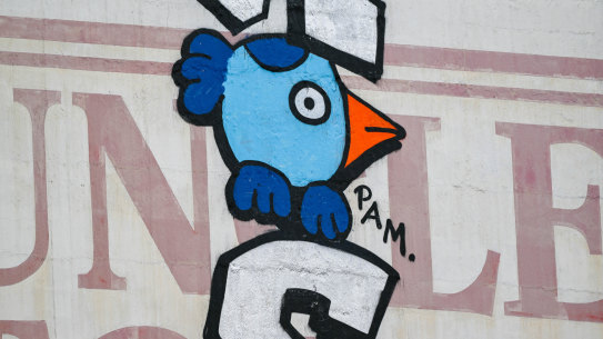 Pam the bird on the Uncle Toby’s factory in West Footscray.