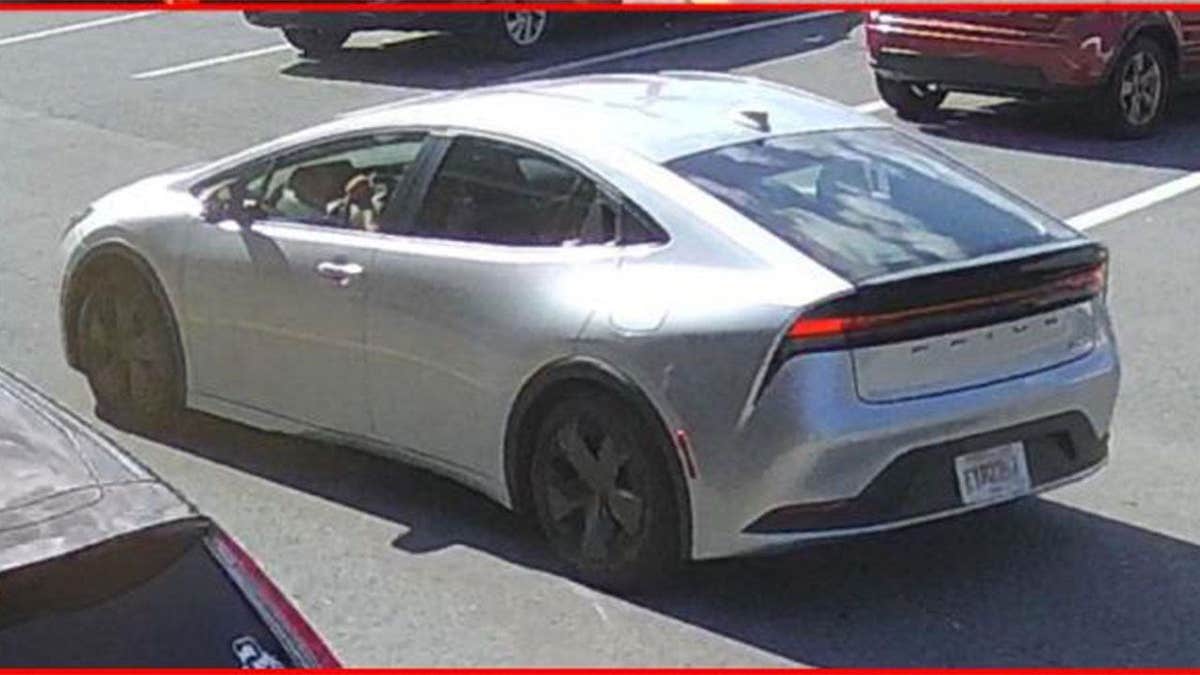 Surveillance image shows the silver vehicle driven by Luciano Frattolin during the investigation