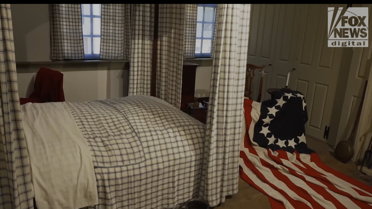 The bedroom where Betsy Ross sewed the first flag