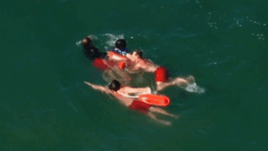 WATCH: Felony suspect's ocean getaway unravels after 90-minute standoff with lifeguards