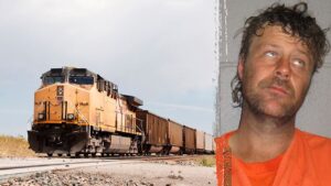 Man who allegedly rode naked atop moving locomotive busted after bizarre train stunt: sheriff