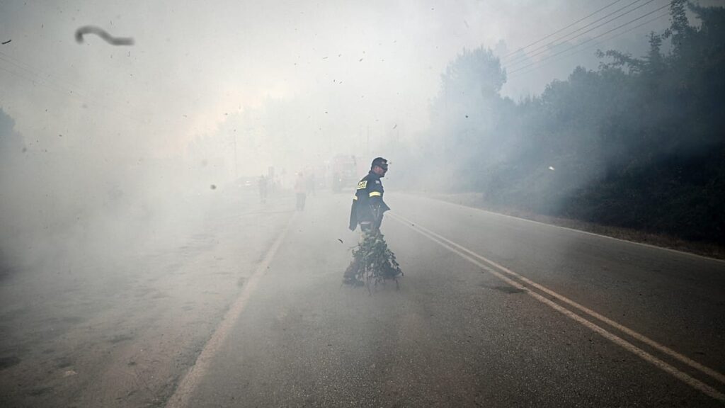 'Wall of fire' forces sea evacuation as European wildfires continue