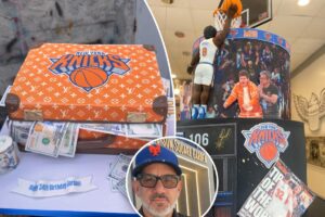 Exclusive | Over-the-top cake of Knicks’ OG Anunoby’s tip-in goes viral— and baker dishes on how he made it