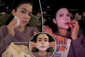 Clueless influencer sparks outrage filming skincare routine during lengthy movie: ‘So insanely rude’
