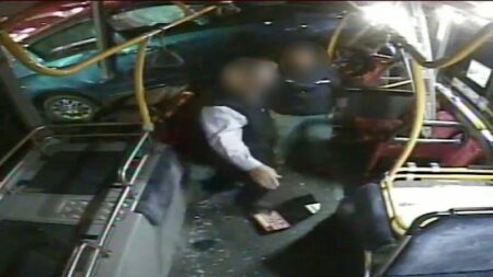 Footage emerges of car ploughing through council bus