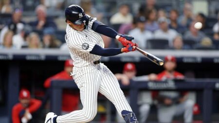 Yankees' George Lombard Jr, replacing embattled Anthony Volpe, mashes home run for first hit in MLB debut