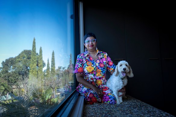Naveena Nekkalapudi, pictured with her dog, Laika, was diagnosed with breast cancer in 2014. She is now cancer-free, but lives with ongoing nerve pain.